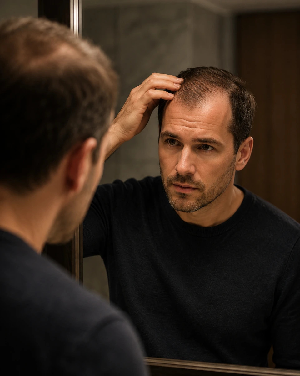 Portrait showing subtle scalp micropigmentation confidence